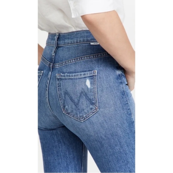 MOTHER Jeans The Mid Rise Dazzler Ankle Casual Boho Cut And Paste Blue 28 - Picture 3 of 13